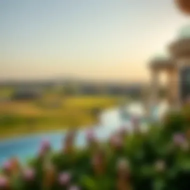 Luxurious villa overlooking an expansive golf course