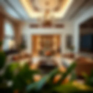 Interior design of a lavish living room in a Meadows Villa