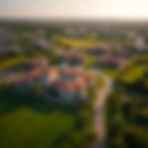 Aerial view of Arabian Ranches 2 showcasing its lush greenery and villas