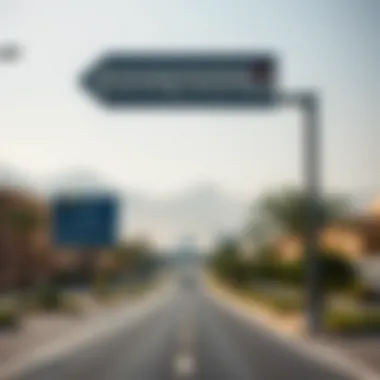 Signage directing to Arabian Ranches 2 from the main highways