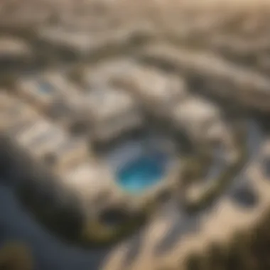 Aerial view of exclusive villas and properties in Dubai