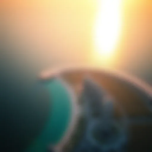 Aerial view showcasing the unique crescent shape of Palm Jumeirah