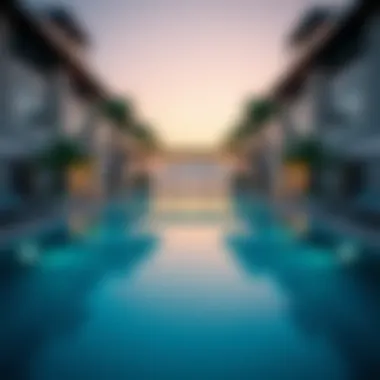 Exquisite swimming pool area in Portofino Dubai