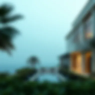 Wide shot of a high-end real estate property showcasing luxury features