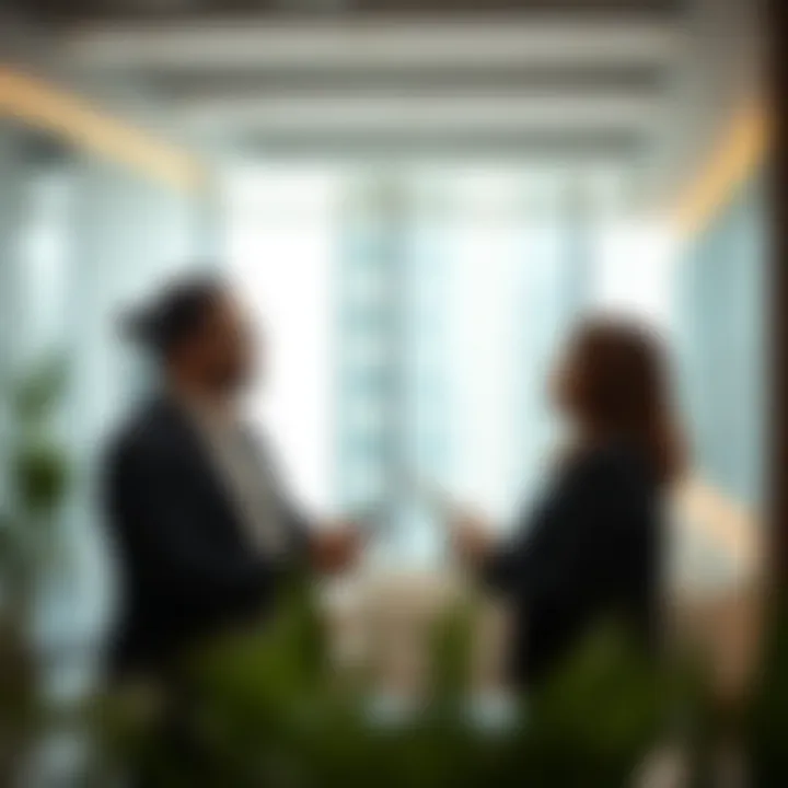 A professional conveyancer discussing with a client