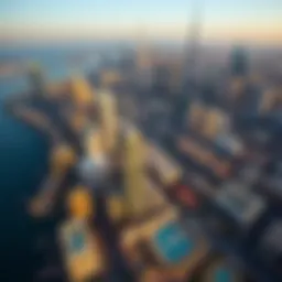 Aerial view of iconic Dubai skyline with luxurious properties