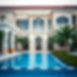 Luxurious villa exterior in Dubai