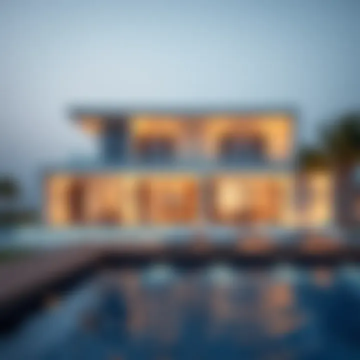 Luxurious waterfront villa on Zuha Island highlighting modern design